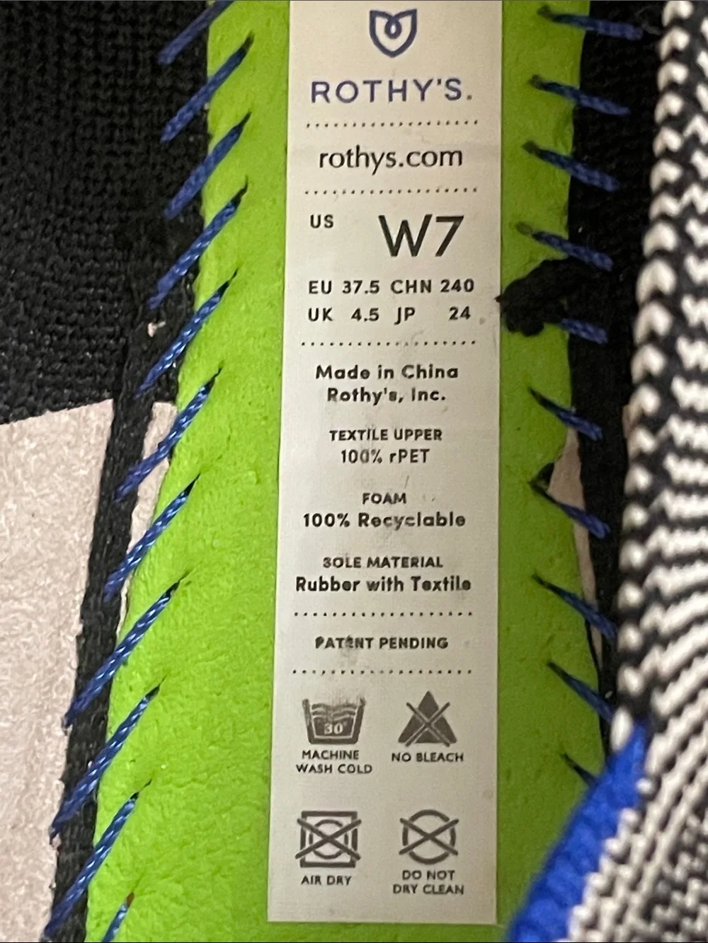 ROTHYS 👡Women’s Black & White Knit Pointed-Toe Flats